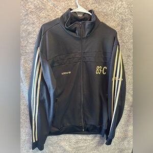 Adidas Originals 83-C J Mano Track Jacket Mens Extra Large Black Gold Pockets XL